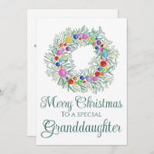 孫娘カラフルクリスマスリース シーズンカード (正面/裏面)