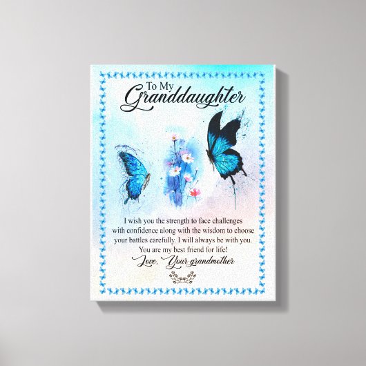 孫娘ギフト |愛おばあちゃん家族グループ キャンバスプリント (正面)