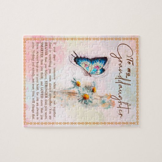 孫娘ギフト | Grandpaおばあちゃんの家族から ジグソーパズル (横)