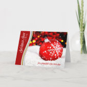 孫娘クリスマスレッドスノーフレークオーナメント シーズンカード (正面)