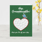 孫娘ゴルフスポーツハートバレンタインプレティーン カード (黄色い花)