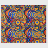 孫娘サイケデリックにポップ・アートの贈るアートレトロ ラッピングペーパー (フラット)