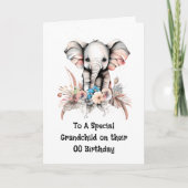 孫娘サファリージャングルの誕生日の願い カード (正面)