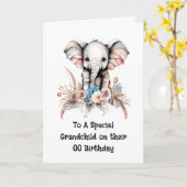 孫娘サファリージャングルの誕生日の願い カード (黄色い花)