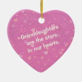 孫娘スターアンドハートバレンタインオーナメント セラミックオーナメント