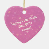 孫娘スターアンドハートバレンタインオーナメント セラミックオーナメント (裏面)