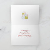 孫娘スノーグローブピンクフローラかわいい シーズンカード (内部)