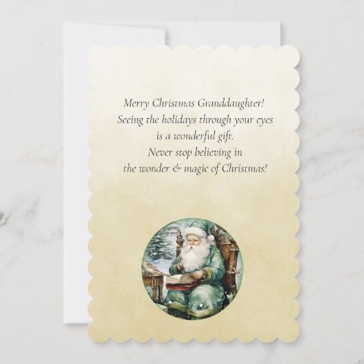 孫娘ダークヘアガールクリスマスの願い (裏面)