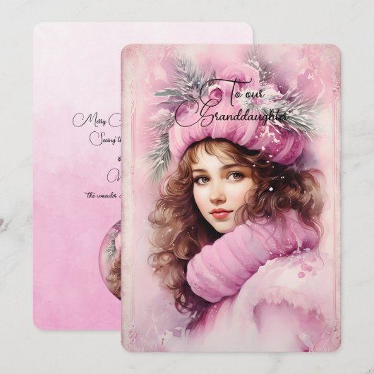 孫娘ダークヘアガールクリスマスの願い (正面/裏面)