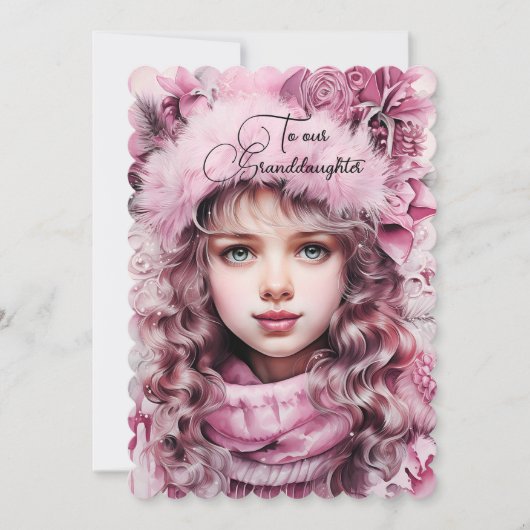 孫娘ダークヘアガールクリスマスの願い (正面)