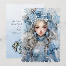 孫娘ダークヘアガールクリスマスの願い