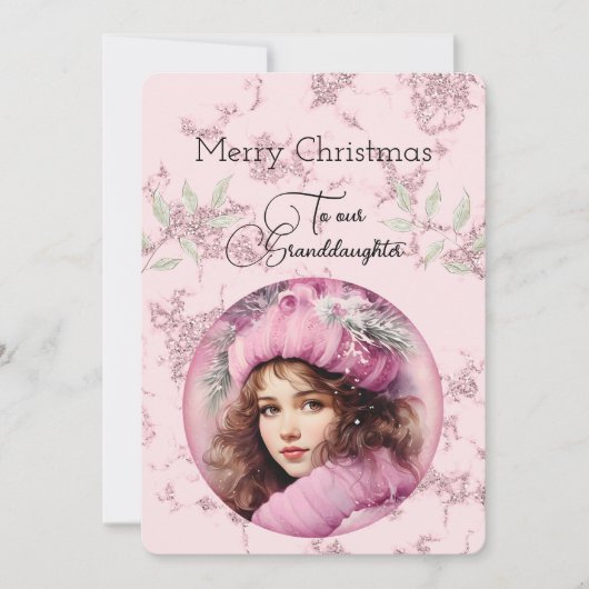 孫娘ダークヘアガールクリスマスの願い (正面)