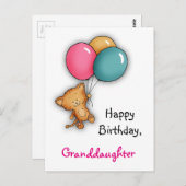孫娘ハッピーバースデーカード ポストカード (正面/裏面)