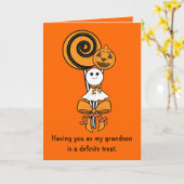 孫娘ハロウィーンカード：スリースイートトリーツ カード (黄色い花)