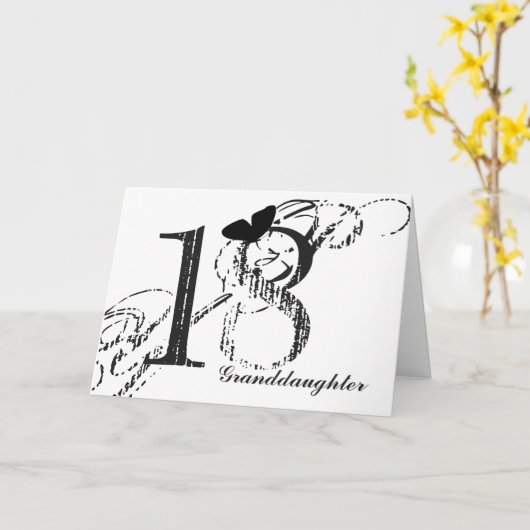 孫娘バタフライ18歳の誕生日。 カード (黄色い花)