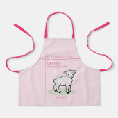 孫娘バプティスピンクガールラムネームと日付 エプロン (正面)