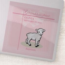 孫娘バプティスピンクガールラムネームと日付 シール