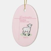 孫娘バプティスピンクガールラムネームと日付 セラミックオーナメント (左)