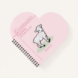 孫娘バプティスピンクガールラムネームと日付 ノートブック