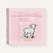 孫娘バプティスピンクガールラムネームと日付 ノートブック (正面)