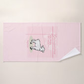 孫娘バプティスピンクガールラムネームと日付 バスタオル (バスタオル)