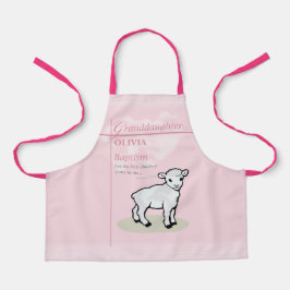 孫娘バプティスピンクラムパーソナライズされた エプロン