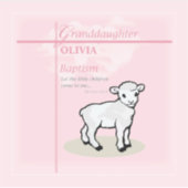 孫娘バプティスピンクラムパーソナライズされた シール (正面)
