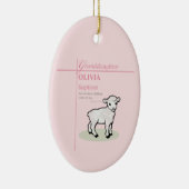 孫娘バプティスピンクラムパーソナライズされた セラミックオーナメント (右)