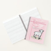 孫娘バプティスピンクラムパーソナライズされた ノートブック (内部)