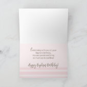 孫娘バプティスマ誕生日名前をカスタムするピンク カード (内部)