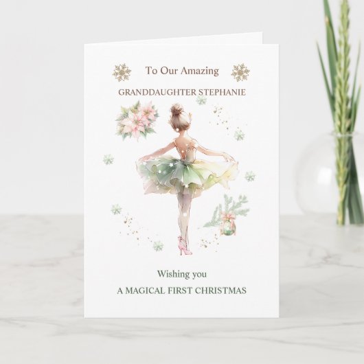孫娘バレリーナ・クリスマス カード (正面)