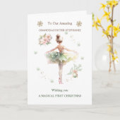 孫娘バレリーナ・クリスマス カード (黄色い花)