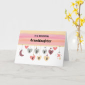 孫娘バレンタインハートムーンスターズ カード (黄色い花)