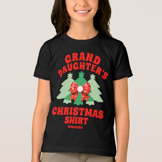 孫娘パーソナライズされたのクリスマスシャツ トライブレンドＴシャツ (正面)