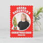 孫娘パーソナライズされたの写真クリスマス シーズンカード (スタンド正面)