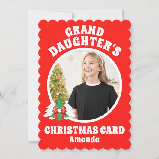 孫娘パーソナライズされたの写真クリスマス シーズンカード (正面)