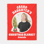 孫娘パーソナライズされたの写真クリスマス フリースブランケット (正面)