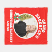 孫娘パーソナライズされたの写真クリスマス フリースブランケット (正面(横))