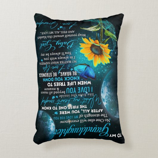 孫娘パーソナライズされた宛の手紙 アクセントクッション (正面(垂直))