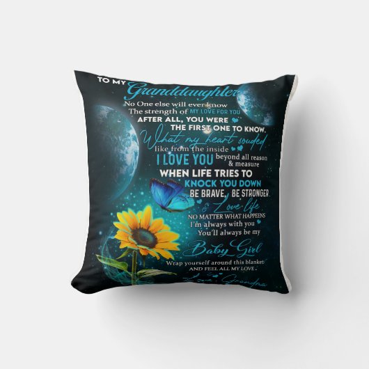 孫娘パーソナライズされた宛の手紙 クッション (正面)