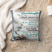 孫娘パーソナライズされた宛の手紙 クッション (ブランケット)