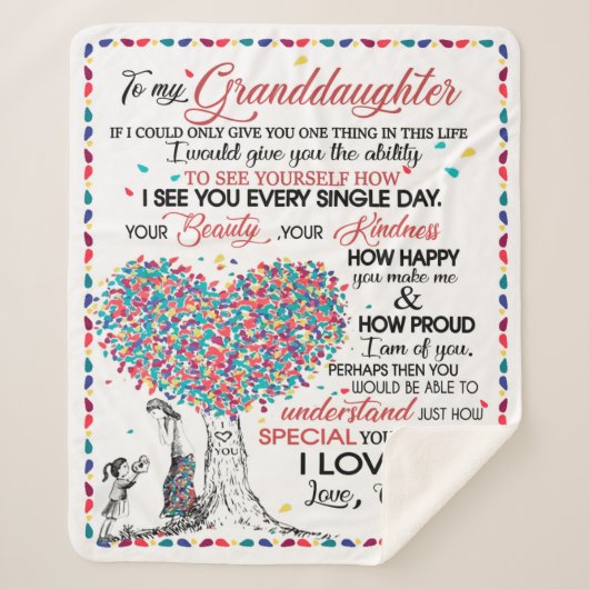 孫娘パーソナライズされた宛の手紙 シェルパブランケット (正面)