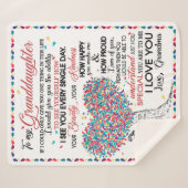 孫娘パーソナライズされた宛の手紙 シェルパブランケット (正面(横))