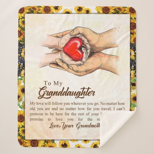 孫娘パーソナライズされた宛の手紙 シェルパブランケット (正面)