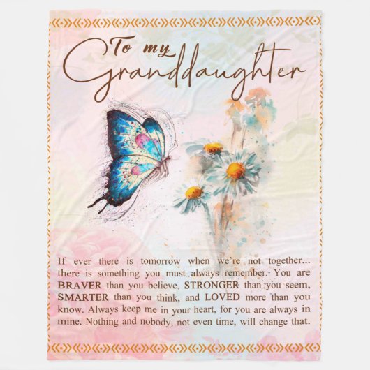 孫娘パーソナライズされた宛の手紙 フリースブランケット (正面)