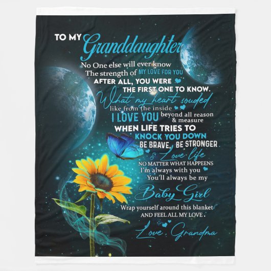 孫娘パーソナライズされた宛の手紙 フリースブランケット (正面)