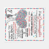 孫娘パーソナライズされた宛の手紙 フリースブランケット (正面(横))