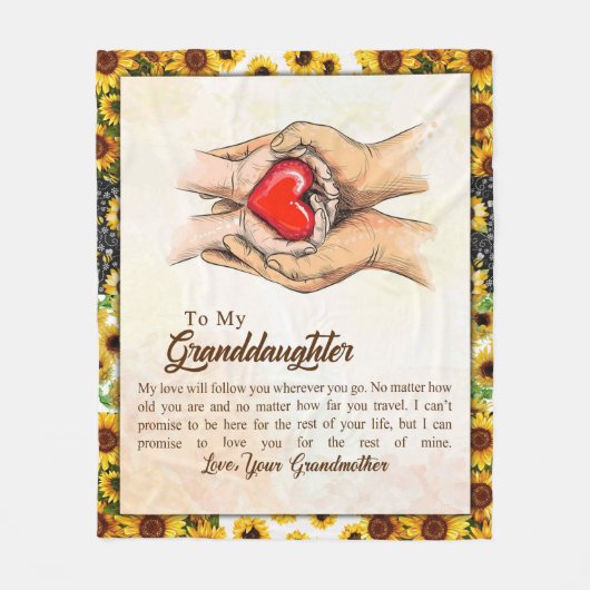 孫娘パーソナライズされた宛の手紙 フリースブランケット (正面)