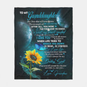 孫娘パーソナライズされた宛の手紙 フリースブランケット (正面)