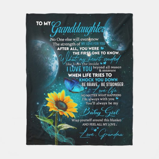 孫娘パーソナライズされた宛の手紙 フリースブランケット (正面)